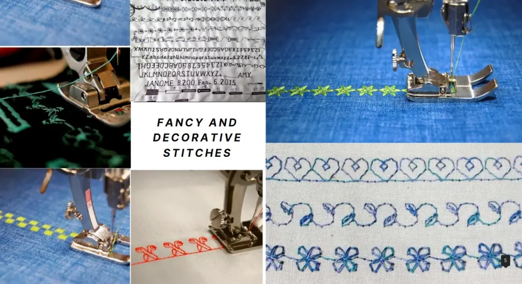 Sewing machine is able to sew fancy and decorative stitches