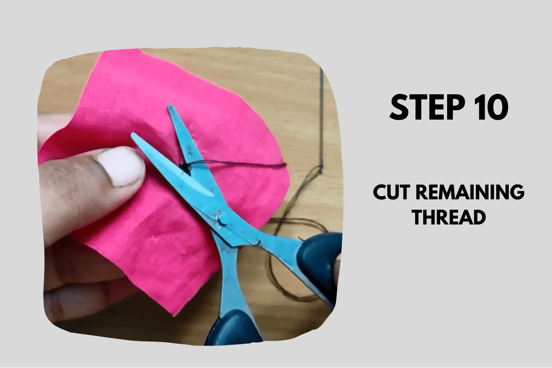 Cut the reaming thread of 4 hole button