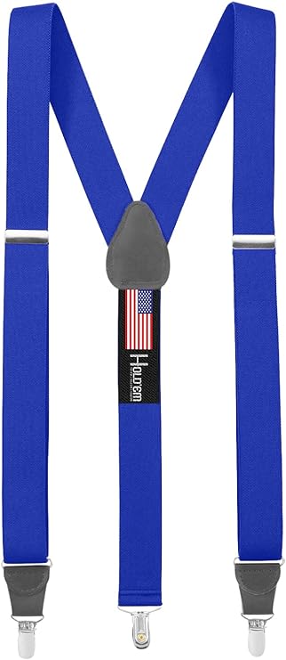 Best for tuxedo – Leather Crosspatch Clip on tuxedo suspenders